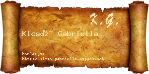Klcsó Gabriella névjegykártya